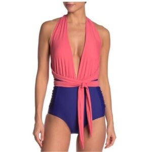 NWT Nicole Miller convertible one piece Swim Large